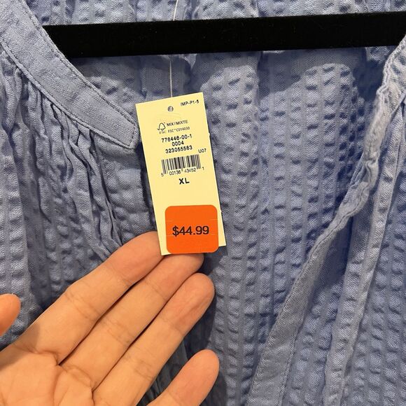 Gap Body Pajama Top Shirt Boxy Short Sleeve Sz Xl Blue Lightweight Casual Comfy - Picture 3 of 7